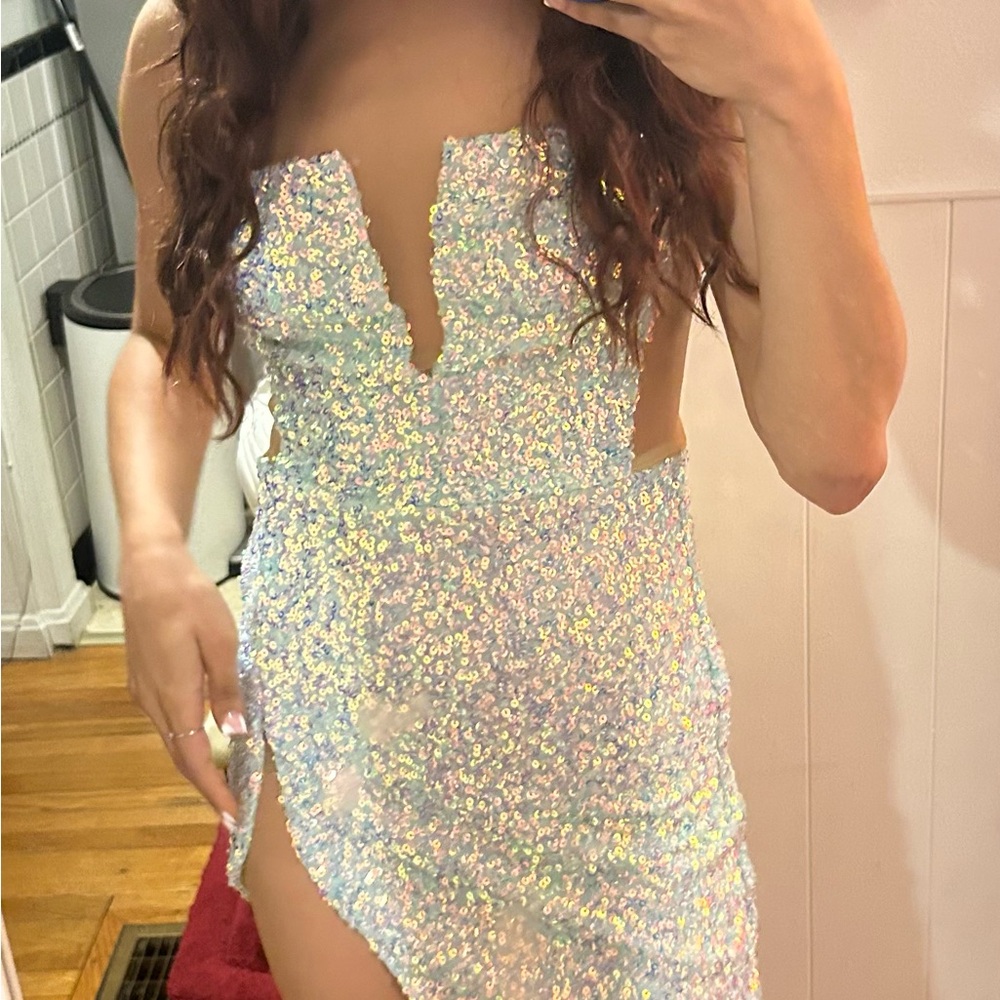 Iridescent Sequin Mini Dress